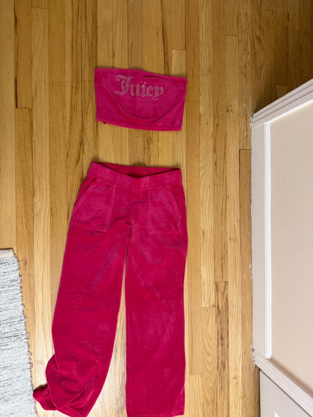 Juicy Couture Girls' Hot Pink Velour Set - Picture 2 of 4